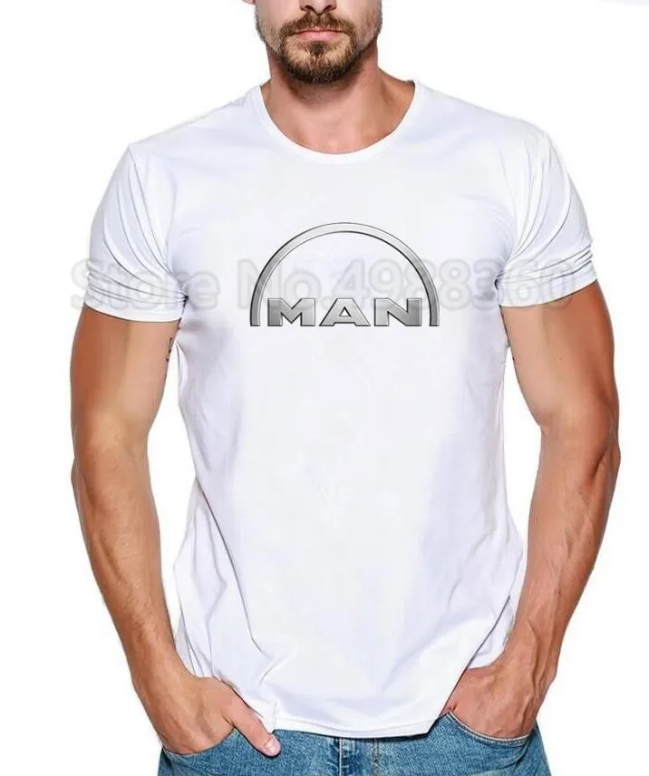 Футболка мужская с принтом грузовика и автомобиля хлопковая тенниска круглым