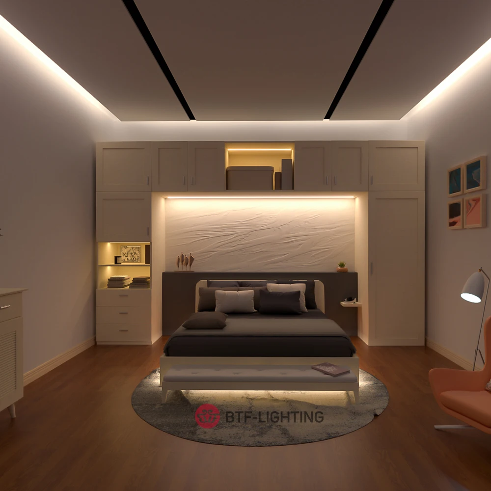 Mini WiFi APP FCOB CCT LED Light Strip Full Set RA90 Dimmable High Density Flexible COB Led Lights Warm White with DC 24V |