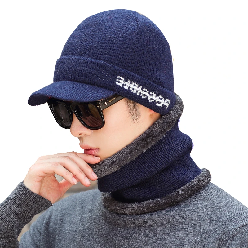 Простая зимняя шапка Skullies Beanies шапки зимние для мужчин женский шерстяной шарф