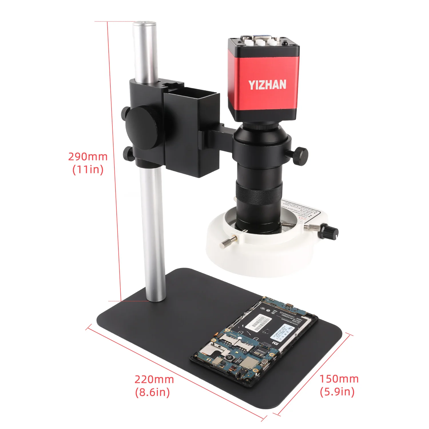

HDMI 130X 13MP VGA Digital Microscope For Electronic Soldering Microscope Camera USB LED Ring Light Professional Repair