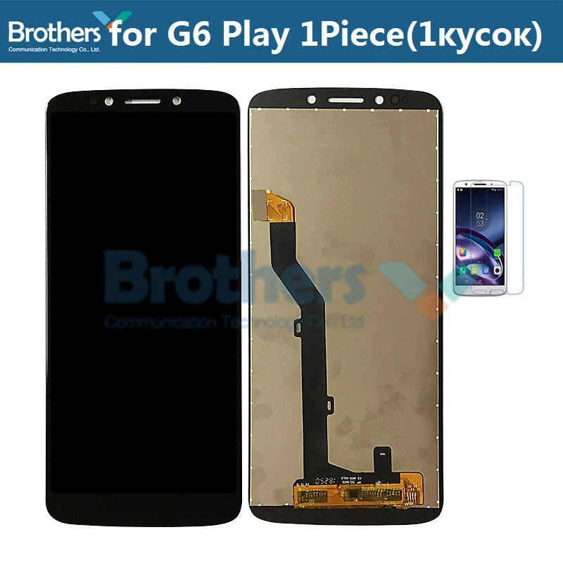 Black with Glass Для Motorola Moto G6 Play lcd экран ЖК-дисплей для Moto XT1922 сенсорный экран установка преобразователя экрана Замена верхней части - Цвет: Black with Glass