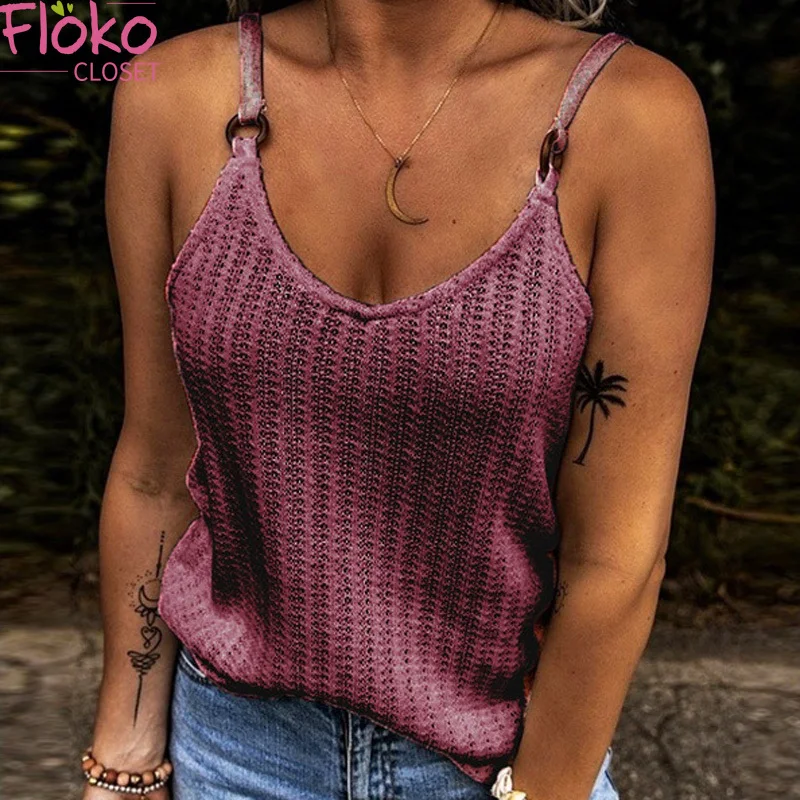 

Flokocloset Sexy Camisole Top 2021 Summer Women Casual Off-Shoulder Solid Color Sleeveless Camis Women's Clothing Tanks Tops