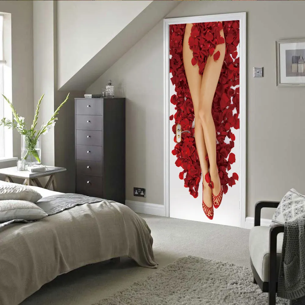 

3D creative American Beauty door stickers wall stickers self-adhesive waterproof removable