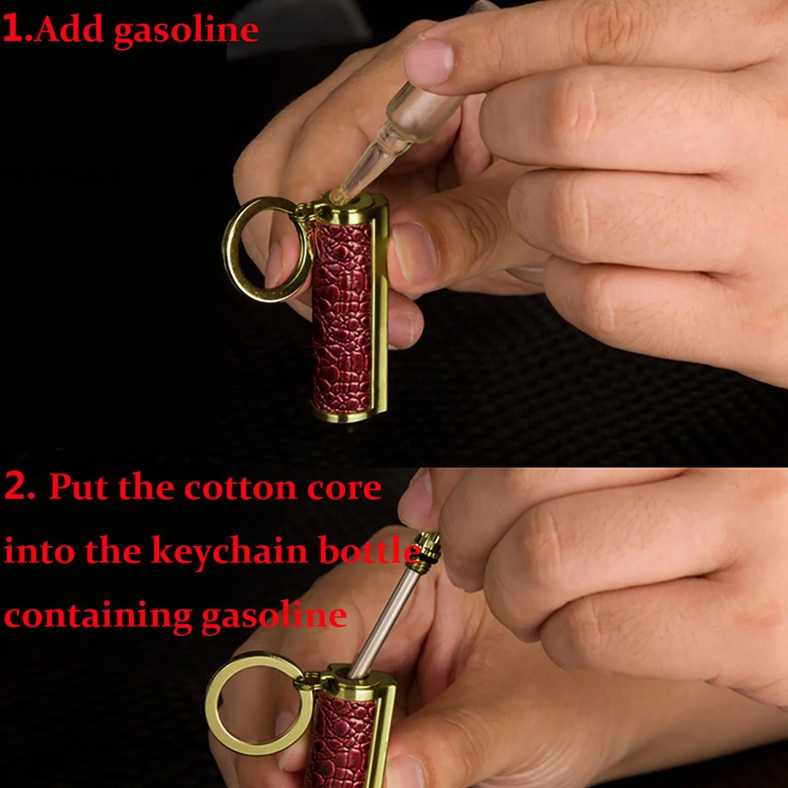 

Lighter Case Smoking Accessories 2pcs Outdoor Waterproof Lighter Bottle Keychain With Containing Cotton Core Lighter Necklace
