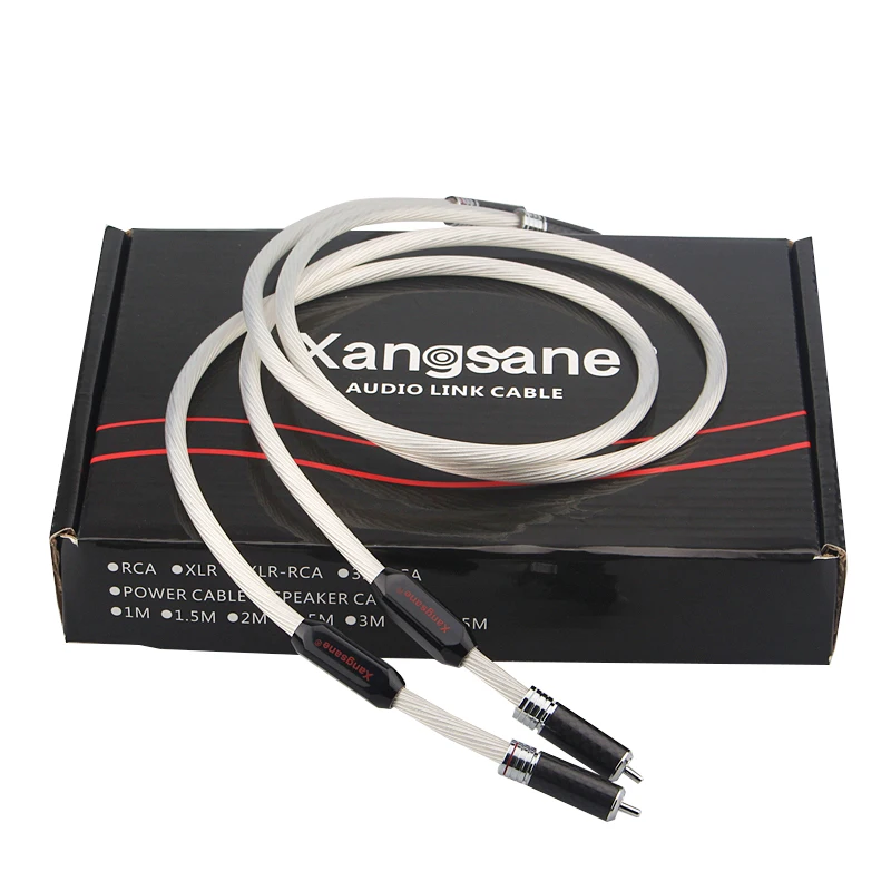 Посеребренный Hi Fi аудиокабель xangраза класса 5N OCC кабель сигнала с двойным rca на