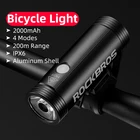 ROCKBROS 800 Люмен передняя фара для велосипеда светильник светодиодный USB Перезаряжаемые велосипедный светильник 2000 мАч, головной светильник вспышки светильник MTB лампа велосипедные аксессуары