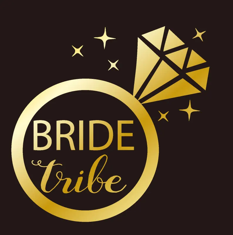 Девичник обручальное Золотое металлическая Татуировка субсидий надпись Bride Tribe