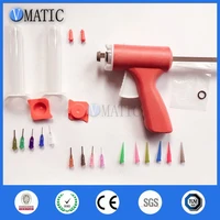 free shipping single liquid glue manual gun 10cc 10ml dispensing needle pneumatic syringe with cap stopper and cover