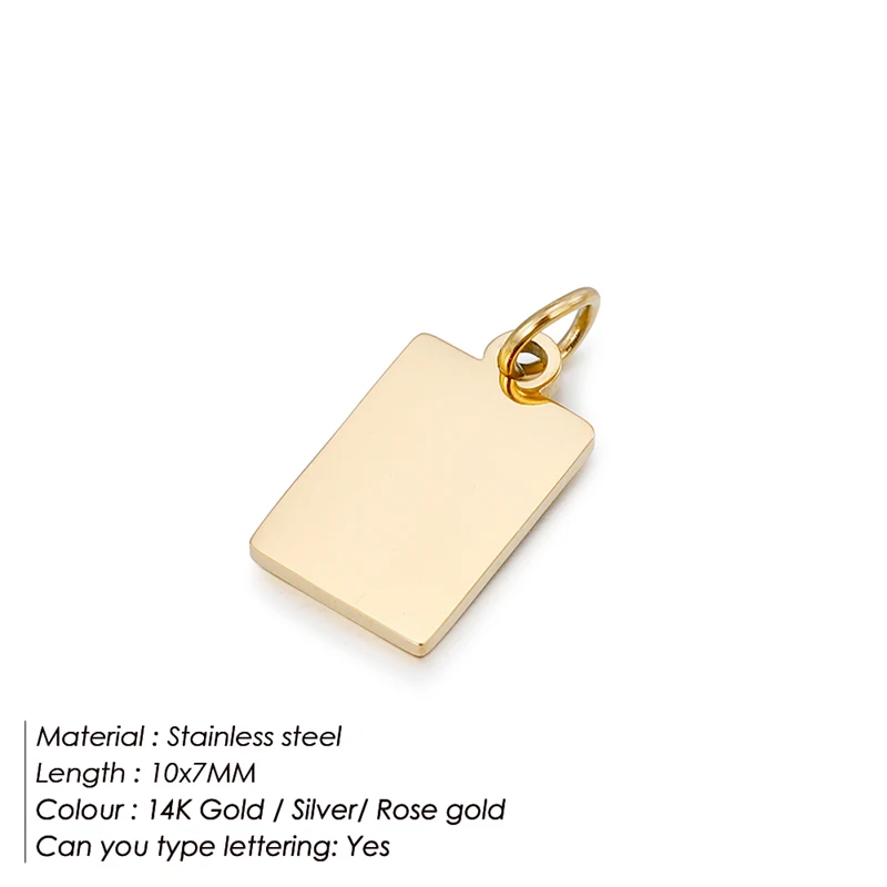 316L Нержавеющая Сталь Пользовательский логотип тег Простой Шарм для ожерелья