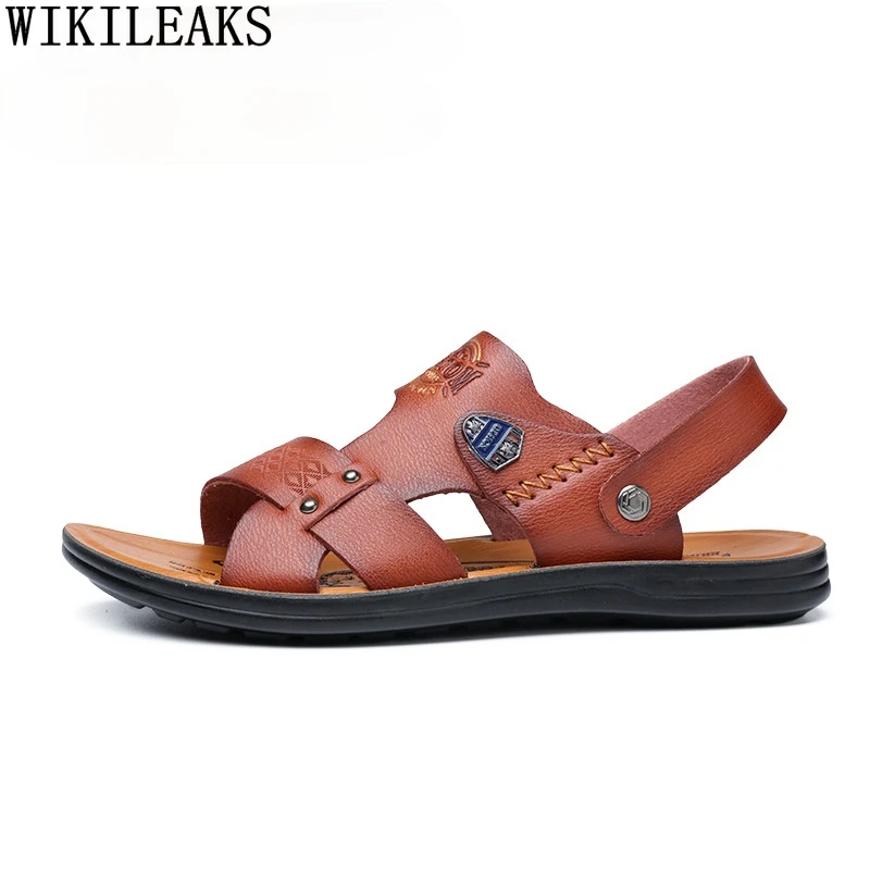 

Mens Sandals Summer Beach Shoes Mens Sandals Genuine Leather Man Sandals 2022 Summer Leather Casual Shoes Summer Shoes Men