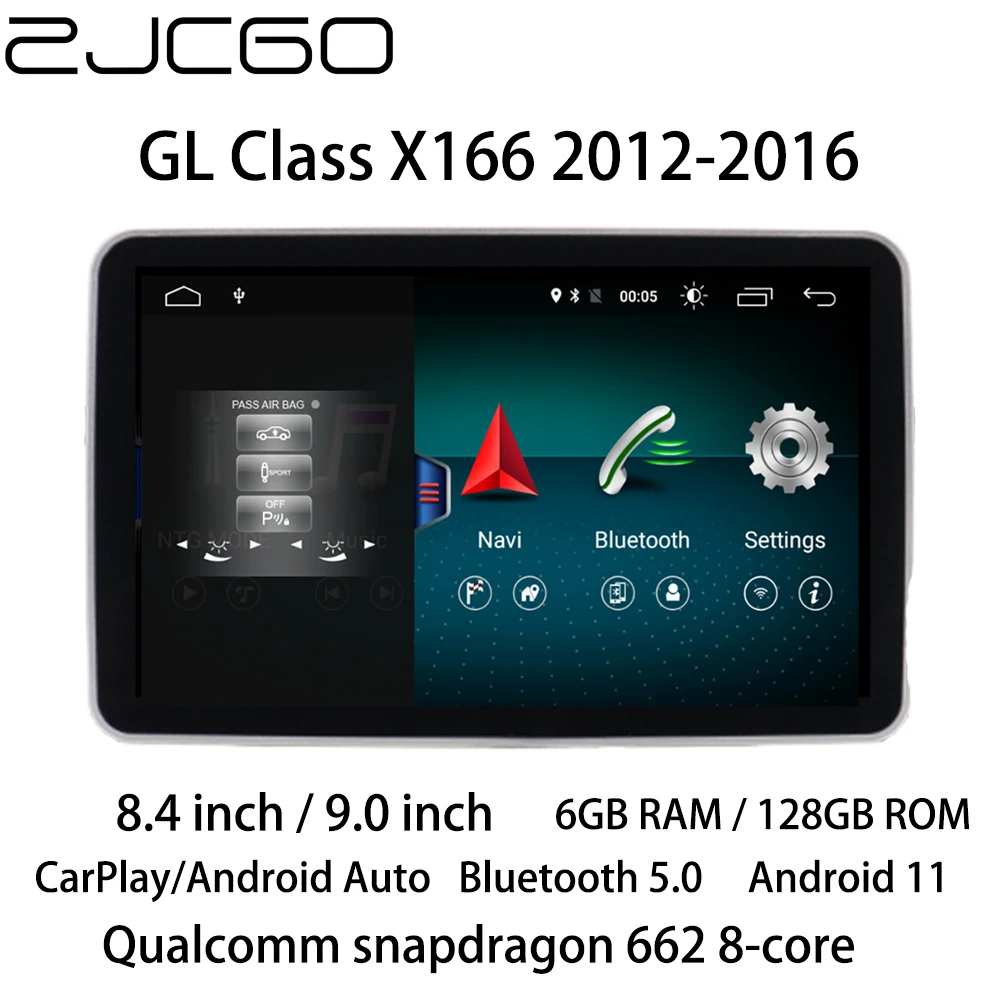 ZJCGO автомобильный мультимедийный плеер стерео GPS Радио Навигация Android экран для
