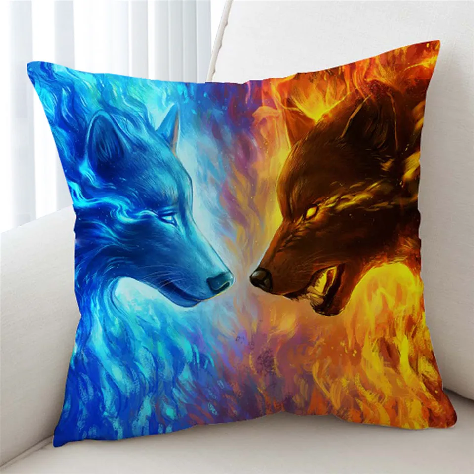 Wolves Инь и Ян волки от JoJoesArt Чехлы для подушек волк наволочка животные бросок Чехол Тай Чи декоративная наволочка для дивана кровати - Цвет: Wolves