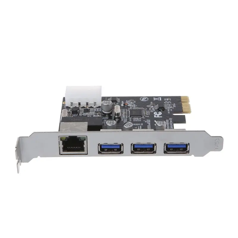 

1000M Gigabit Ethernet Network Card PCI-E Multi I/O Controller USB3.0 3 Ports
