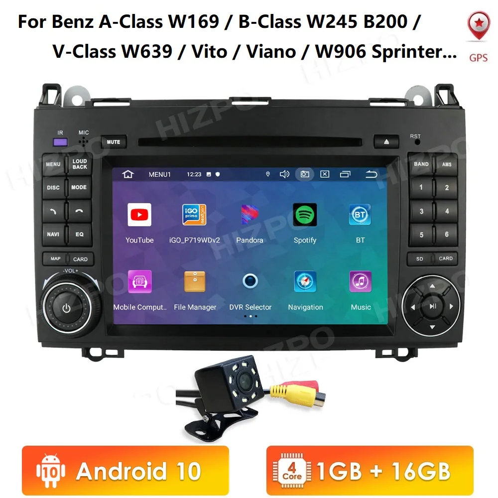 Автомобильный мультимедийный плеер 4G Android 10 2Din GPS Авторадио для Mercedes/Benz/A-Class