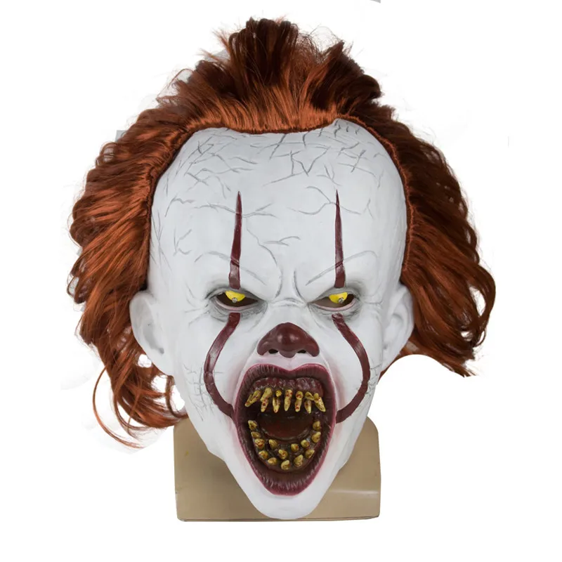 Стивен Кинг это маска Pennywise ужас клоун Джокер маска глаза блестит клоун латексная маска Хэллоуин косплей костюм реквизит