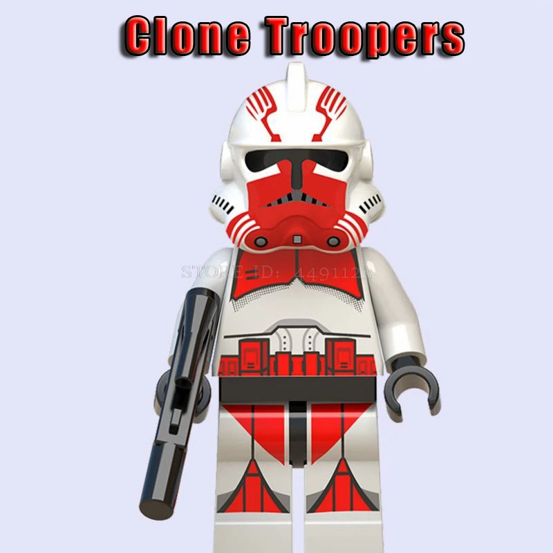 Clone Troopers Кубики на тему фильмов игрушки клонированные солдатики Звездные войны наборы солдат охраны армии Дарт Вейдер Скайуокер Рей R2D2 C3PO Блок Игрушка Звездные войны фигурка - Цвет: Clone Troopers