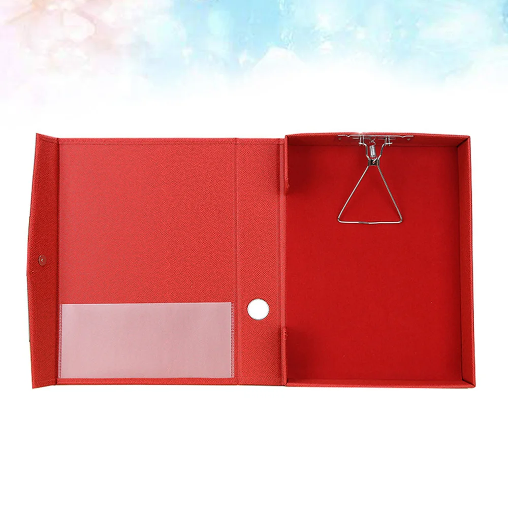 

A4 PU Leather Paper Document Holder Writing Memo Folders Practical Simple Clipboard Profile Clip Box for Home Office School (Bla