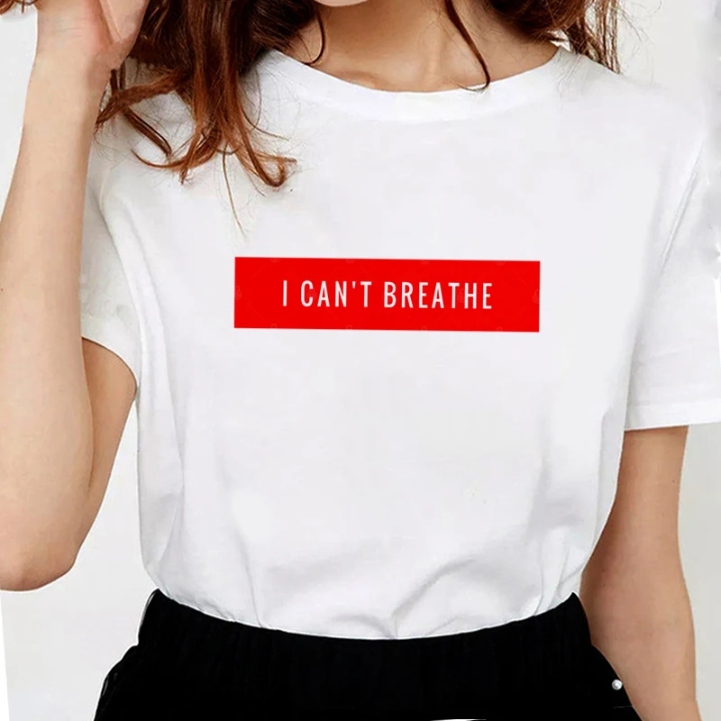 

Justice Against Racism George Floyd T-shirt Monogram T-shirt I can't breathe Graphic T-shirt Harajuku white short sleeves tshirt