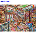 Gatyztory Раскраска по номерам для взрослых, мультяшный магазин, нерамка, Декор для дома, сделай сам, масляная Раскраска по номерам, акриловая краска, ручная раскраска ed
