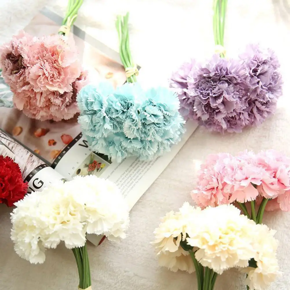 

6PCS Carnation Stamen Christmas Decorations For Home Scrapbooking Wedding Decorative Wreaths Diy Gifts Artificial Flowers