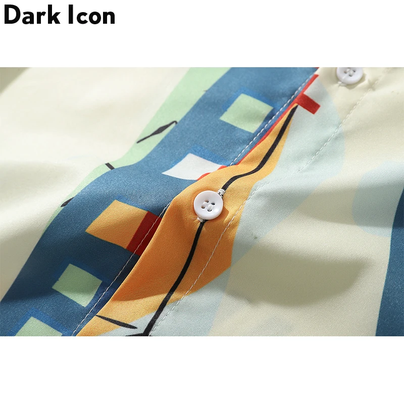 Темная икона полная печать хип-хоп рубашки осень 2019 новая мода длинный рукав