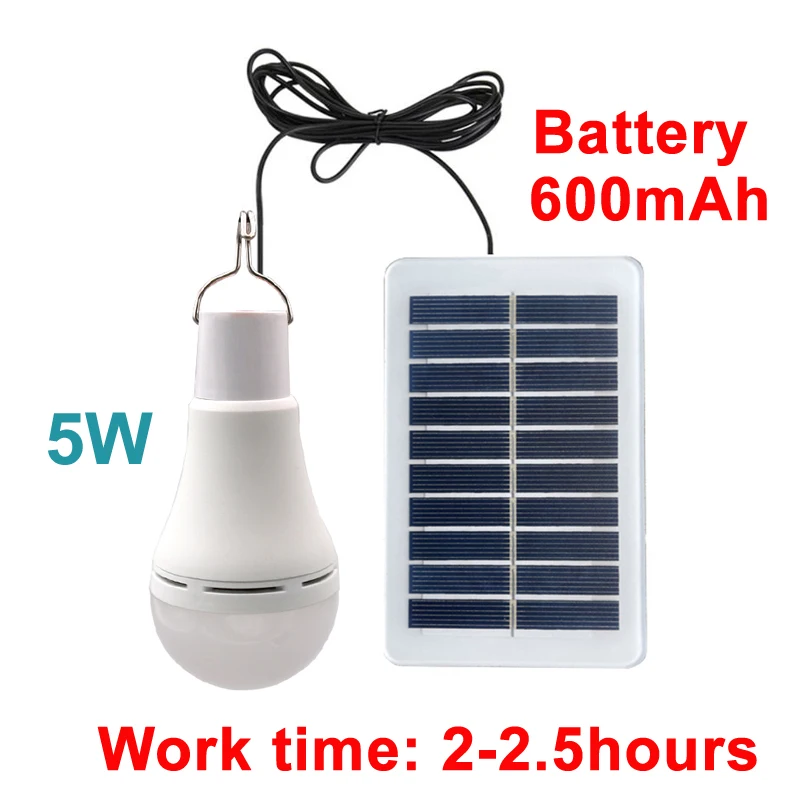 

2021NEW Solar Light LED Rechargeable Charge Bulb hanging Courtyard Garden Camping Lamp Outdoor Indoor Emergency Built in
