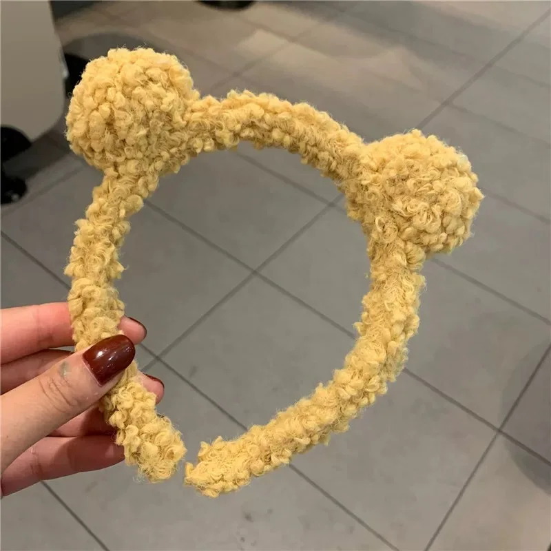 

Mickey Style Women's Hair Band Lamb Hair Ball Wash Face Makeup Hair Accessories Non-slip Pressure Hair Cute Wild Out Headband