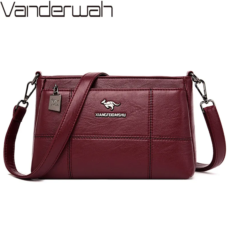 Модные женские кожаные сумочки многослойная повседневная женская сумка тоут