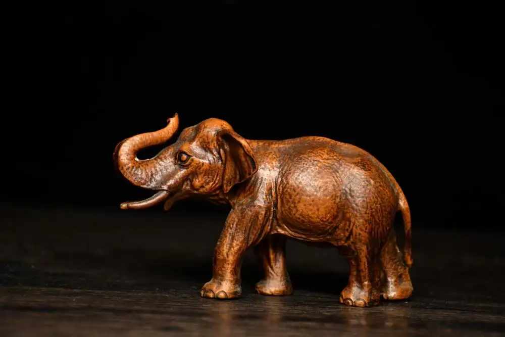 

Свадебное украшение, 4 дюйма, китайская статуя из бокса, африканских слонов, резьба по дереву