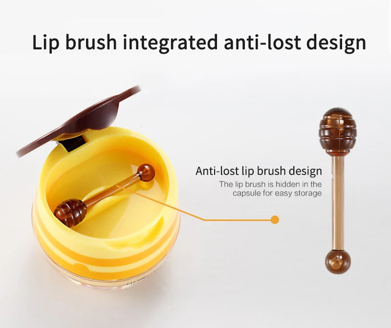 1PC Propolis Moisturizing Lip Mask Sleep Lip Balm Nourishing Anti-wrinkle Anti-cracking Lip Care Unisex Lip Mask With Brush