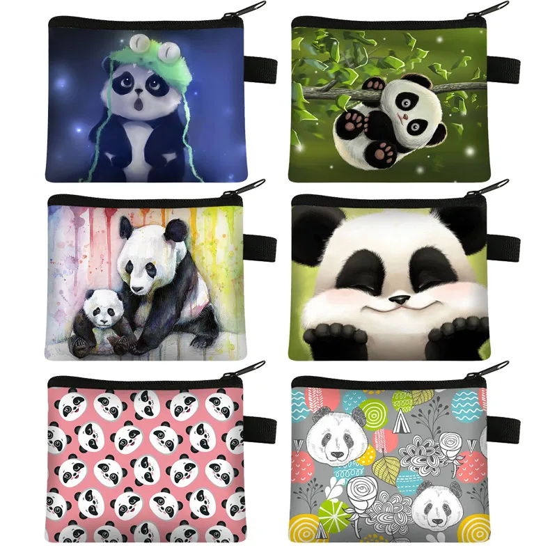 

Lovely Panda Printing Coin Purses Girls Mini Wallet Kawaii Animal Pattern Women Credit Card Holder Lipstick Organizers Bag Gift