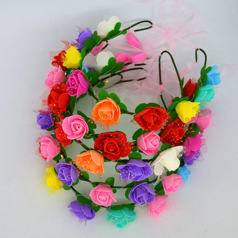 

Bridal Headpiece Bridesmaid Flower Headband Garland Handmade Floral Crown home decor birthday