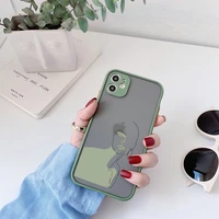 couple line drawing girl phone case for iphone 6s 7 8 plus se 2020 12 11 13 pro max for iphone x xr xs max luxury matte cover