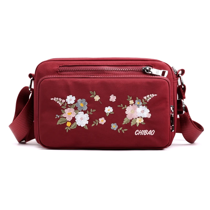 Bags for Women Nylon Crossbody Waterproof Female Messenger Bag Embroidery Shoulder Bag Small Fashion Women Messenger Bags