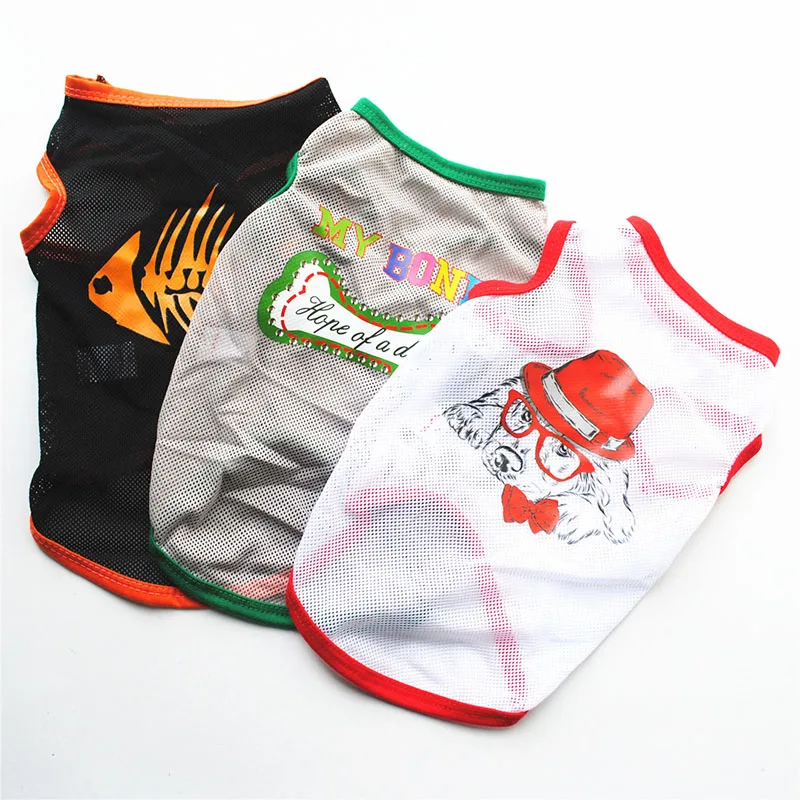 Сетчатая тонкая летняя одежда для собак футболка маленькой собачки домашних