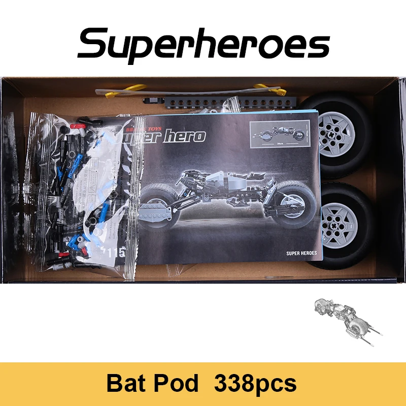DECOOL 7115 Супергерои летучая мышь строительные блоки колесо Batmobile Tumbler