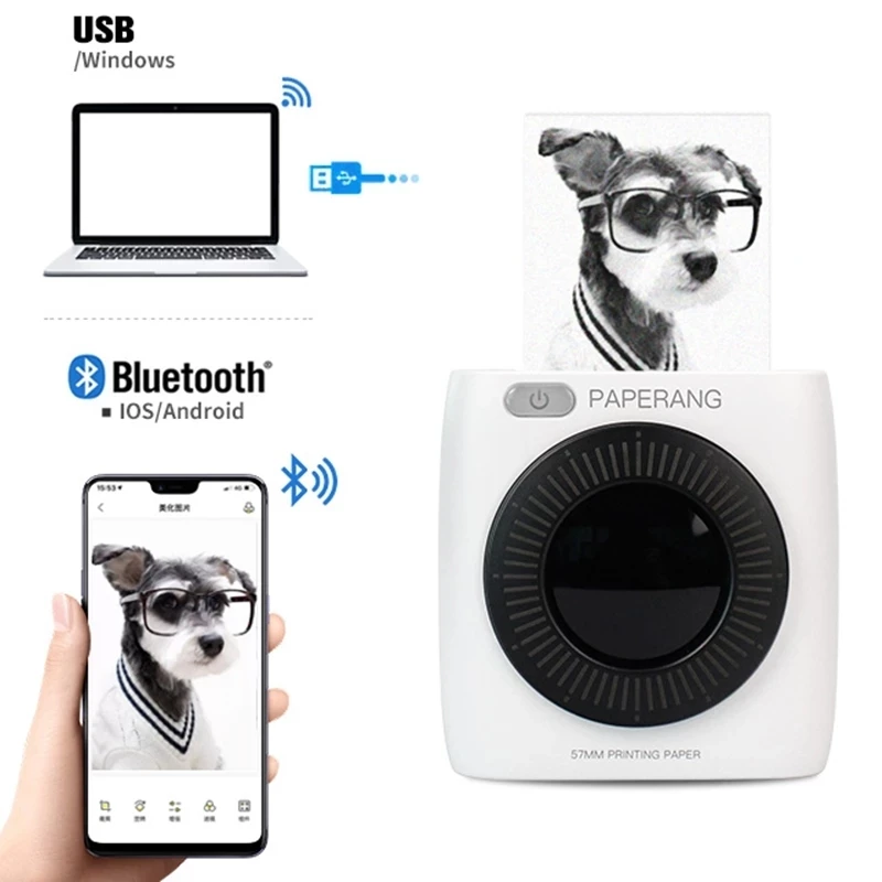 PAPERANG P2 карман Портативный Bluetooth принтер мини Термальность фотопринтер HD