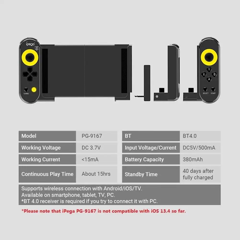 Bluetooth игровой контроллер Телескопический беспроводной мобильный геймпад для