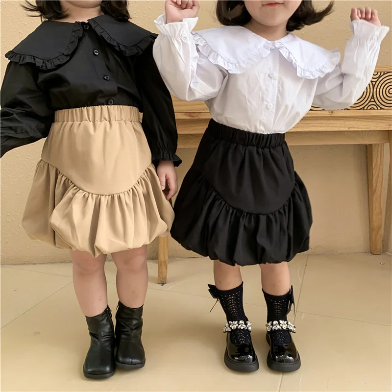 

Осенняя одежда 2021, модные Лоскутные юбки-фонарики для девочек, Повседневная хлопковая юбка для маленькой принцессы