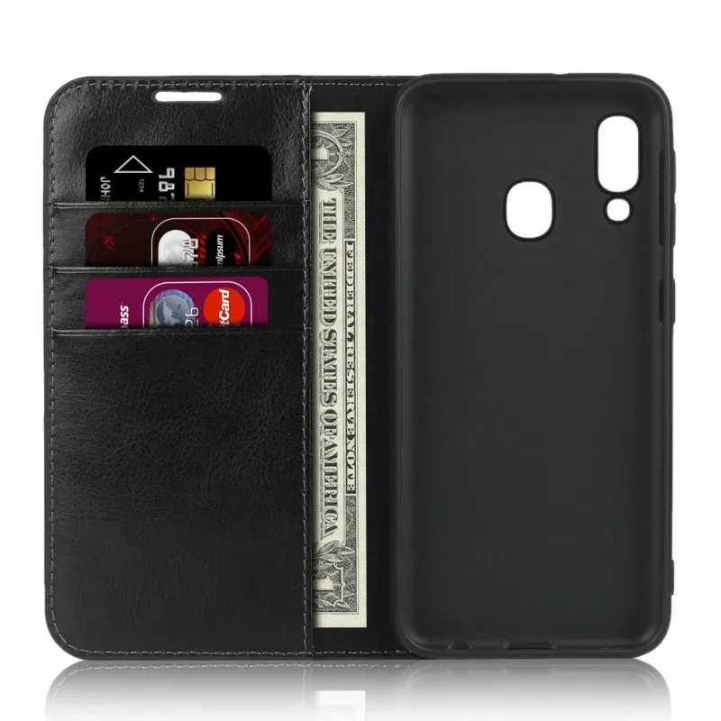 Luxury Real Genuine Leather Wallet Case For Samsung Galaxy A20e A10 A20 A30 A40 A50 A60 Flip Cover Card Slot Stand Case