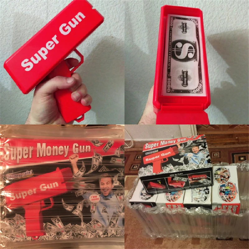 Make It Rain денежный пистолет Красный модная игрушка Рождественский подарок вечерние игрушки игра коса банкноты денежная пушка денежный пистолет игрушка 452345
