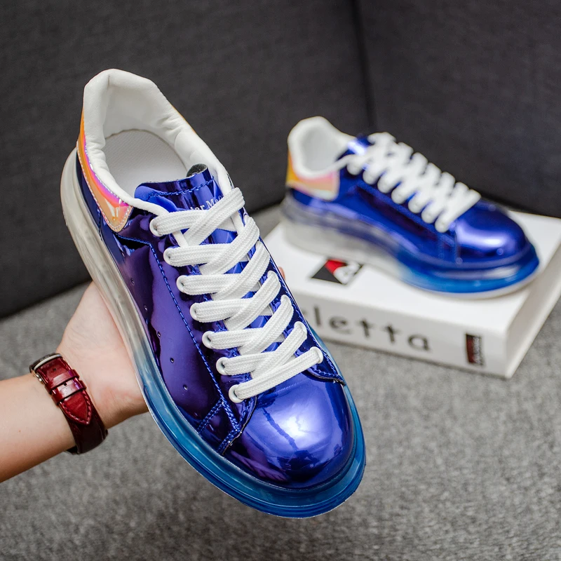 

Fashion Shoes Women Air Cushion Shoes 2020 New Casual Classic Mirror Reflective Shoes Women Casual White Sneakers Shoes