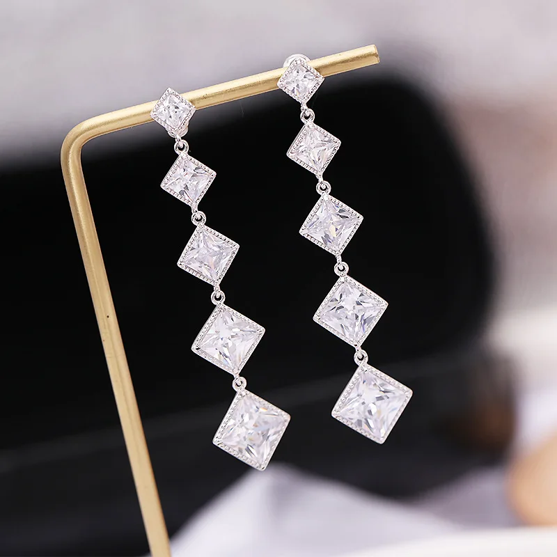 SWOUR новые модные ювелирные изделия S925 Серебряные иглы Кристалл геометрической