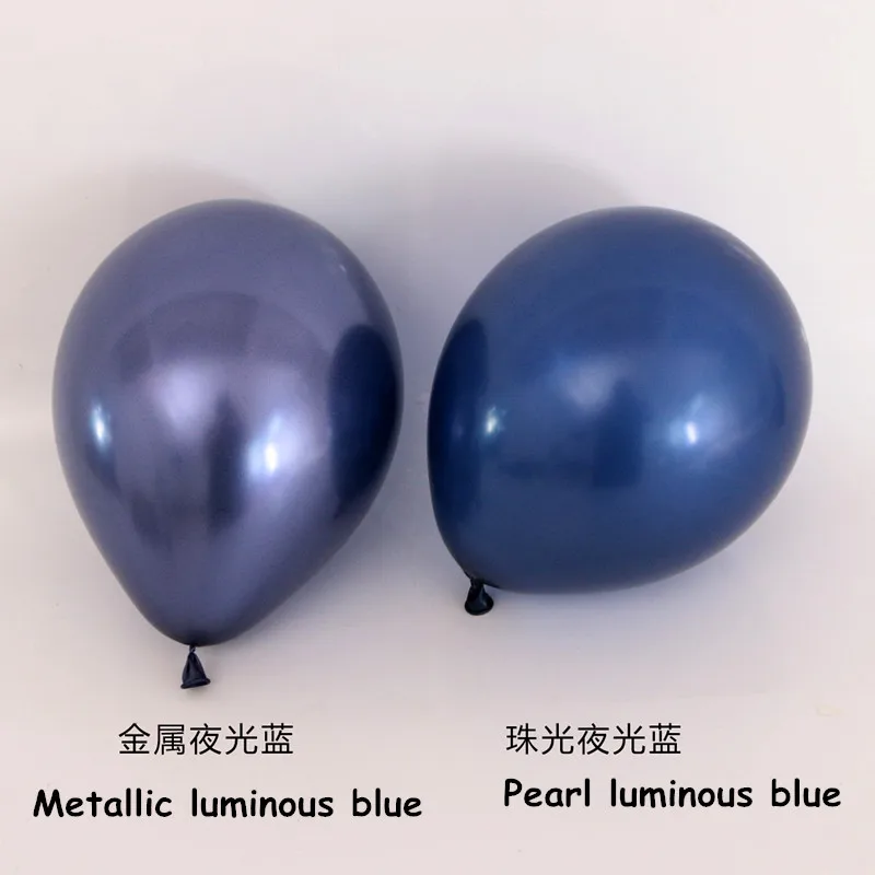 10 шт. &quotметаллические светящиеся синие воздушные шары темно-синие латексные для