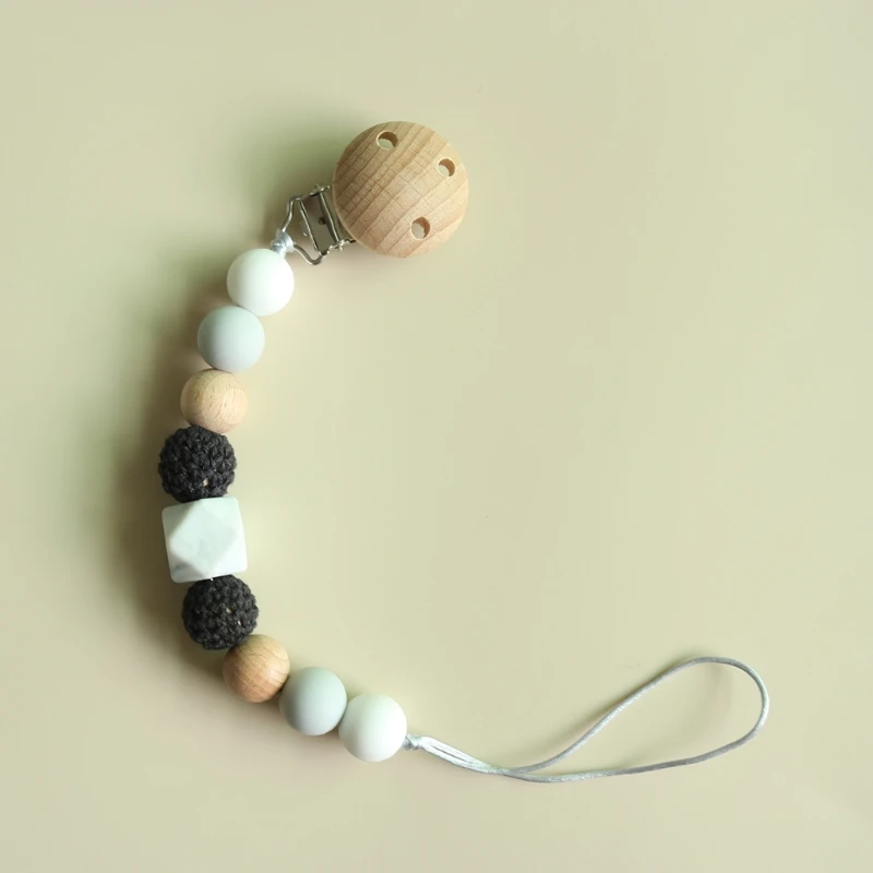 

Baby Pacifier Clip Chain Teething Bracelet Crochet Zebra Soother Infants Rattle GXMB