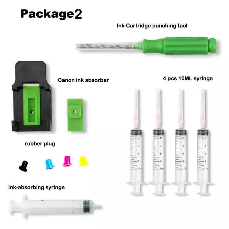Ink Refill Cartridge Clip Rubber Pads Syringe Tool Smart Clamp Kit for HP CANON | Компьютеры и офис