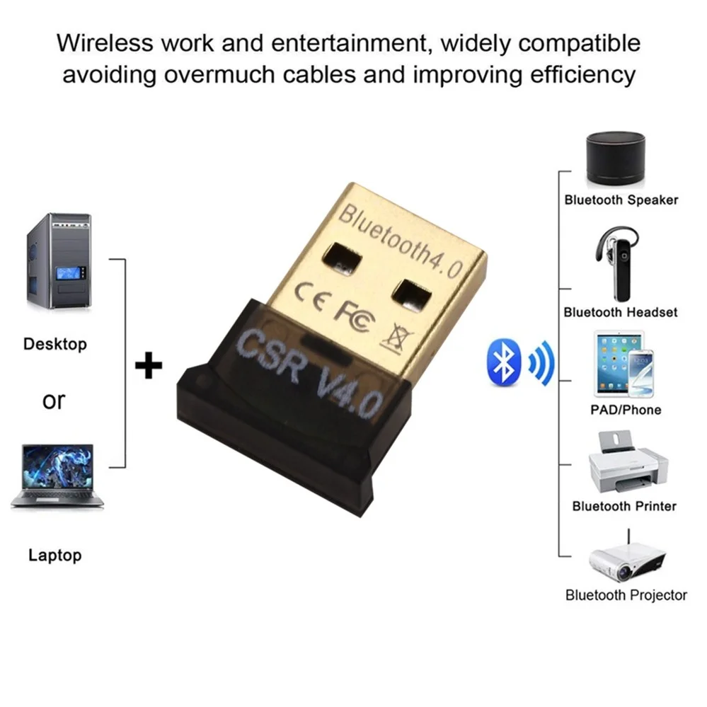 PzzPss мини USB Bluetooth V 4 0 Двойной режим Sem Fio адаптер CSR 2 0/3 для Windows 10 8 XP Win 7 | Компьютеры и