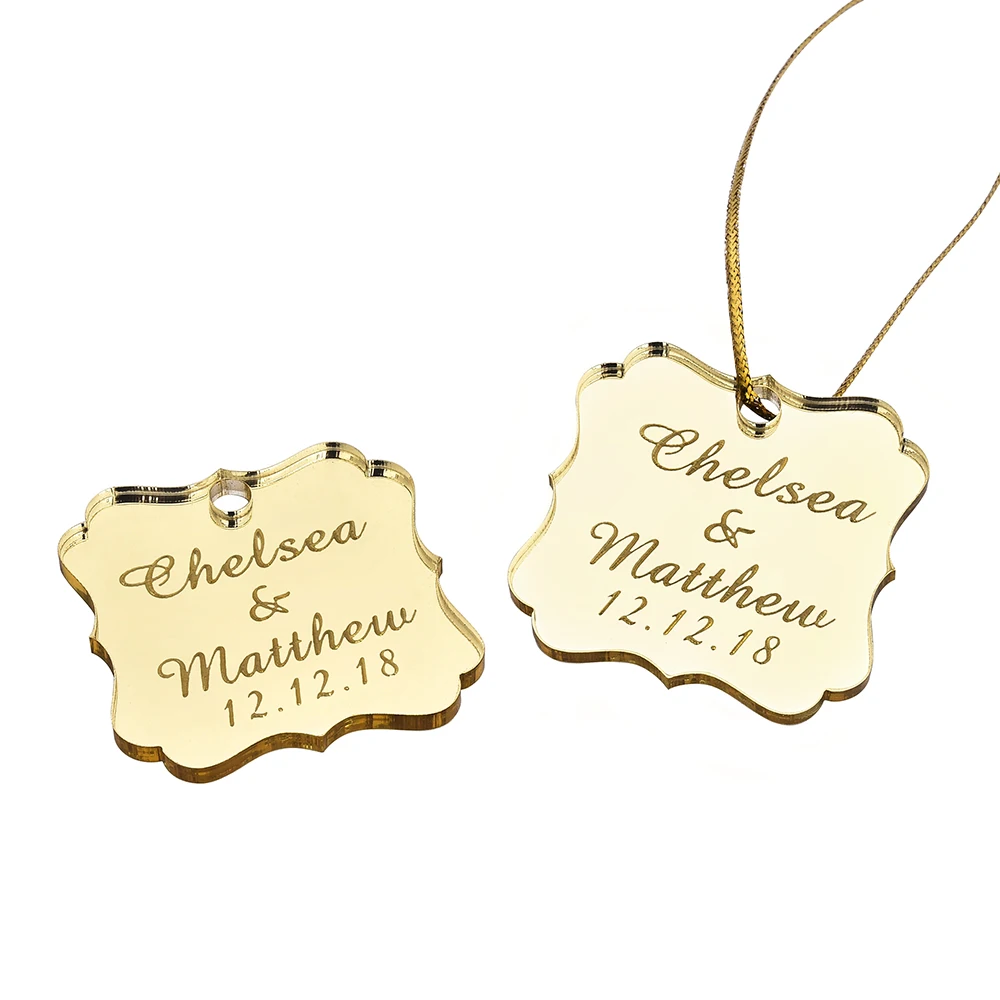 Акриловые квадратные бирки с гравировкой 50 шт.|Сувениры для вечеринок| |