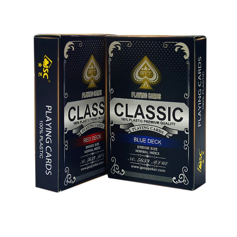 Покерные карты водонепроницаемые игровые Техасский Холдем пластиковые черные