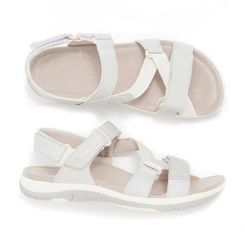 

Women's Sandals Ankle Bucket Solid Concise Ladies Shoe Round Toe Cross Strap Woman Wedge Sandals Casual Female Shallow 2021 New